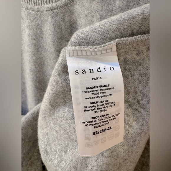 NEW Sandro 100% Wool Sweater with Embroidered Rose - Picture 6 of 7
